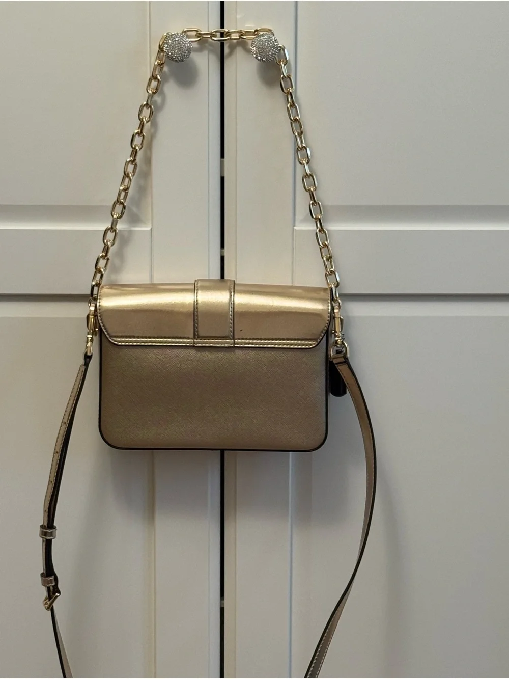 Michael Kors Metallic Gold MK Logo Crossbody Bag